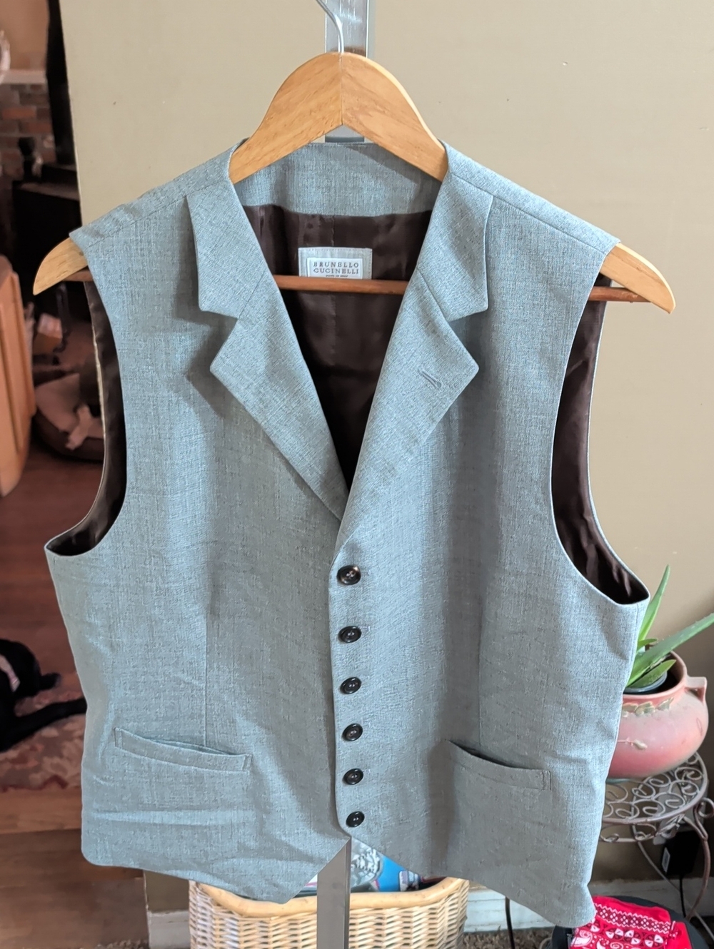 Brunello Cucinelli Light Gray Men's Dress Vest